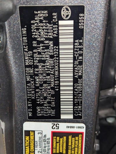 2019 Toyota Camry SE Auto (SE)