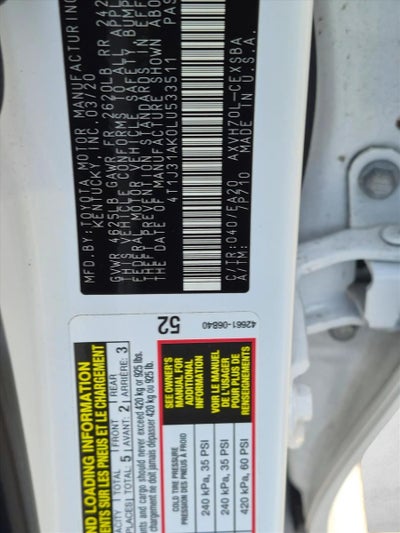 2020 Toyota Camry Hybrid SE CVT (Natl)
