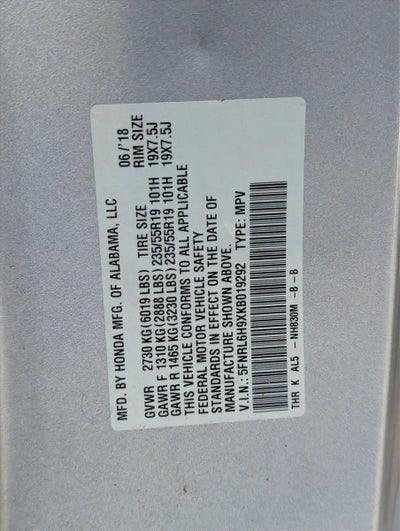 2019 Honda Odyssey Elite Auto