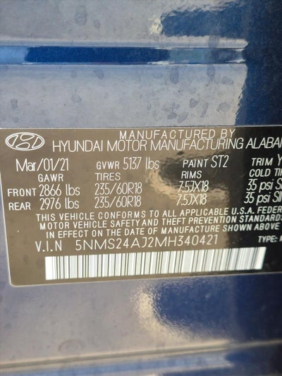 2021 Hyundai SANTA FE SEL FWD