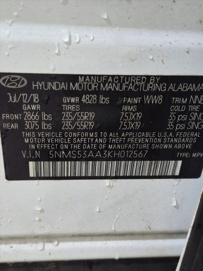 2019 Hyundai SANTA FE Limited 2.0T Auto FWD