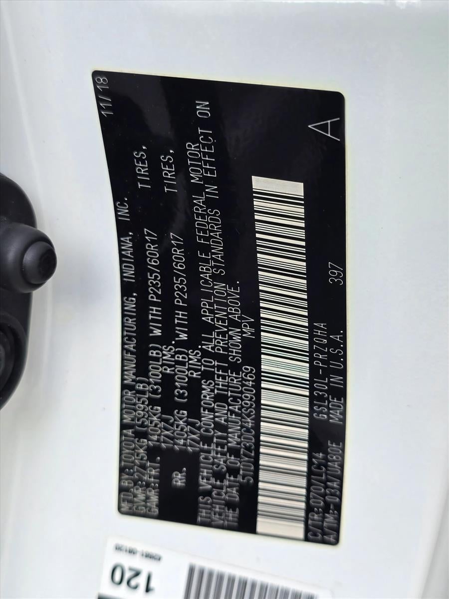 2019 Toyota Sienna XLE FWD 8-Passenger (Natl)