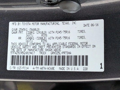 2016 Toyota Tacoma 2WD Double Cab Short Bed V6 Automatic SR5 (GS)