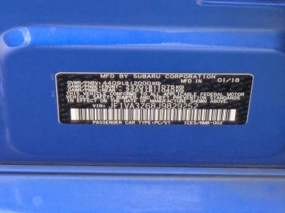 2018 Subaru WRX STI Type RA Manual