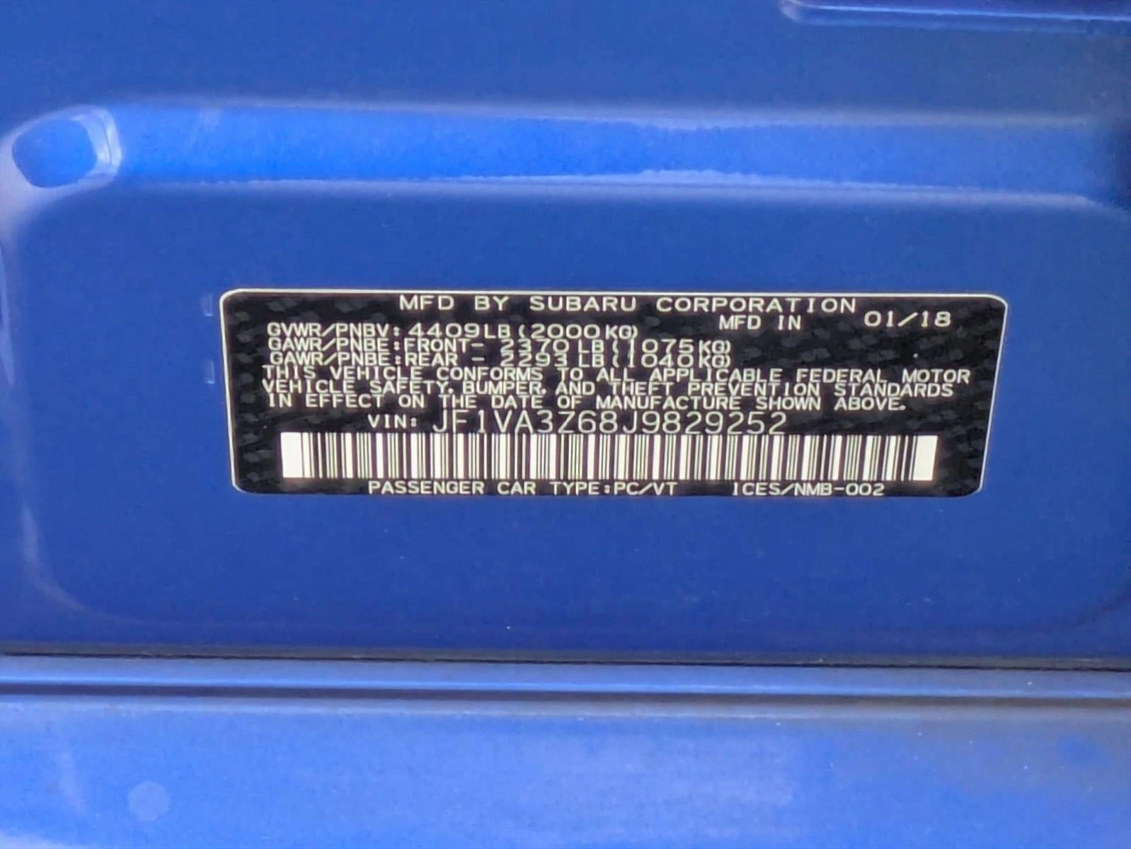 2018 Subaru WRX STI Type RA Manual