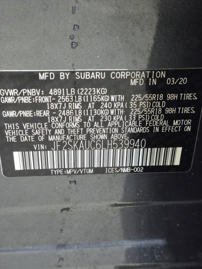 2020 Subaru Forester Limited CVT