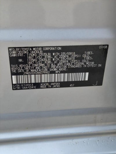 2008 Toyota RAV4 FWD 4dr 4-cyl 4-Spd AT Sport (Natl)