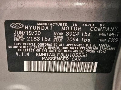 2020 Hyundai ELANTRA SE IVT
