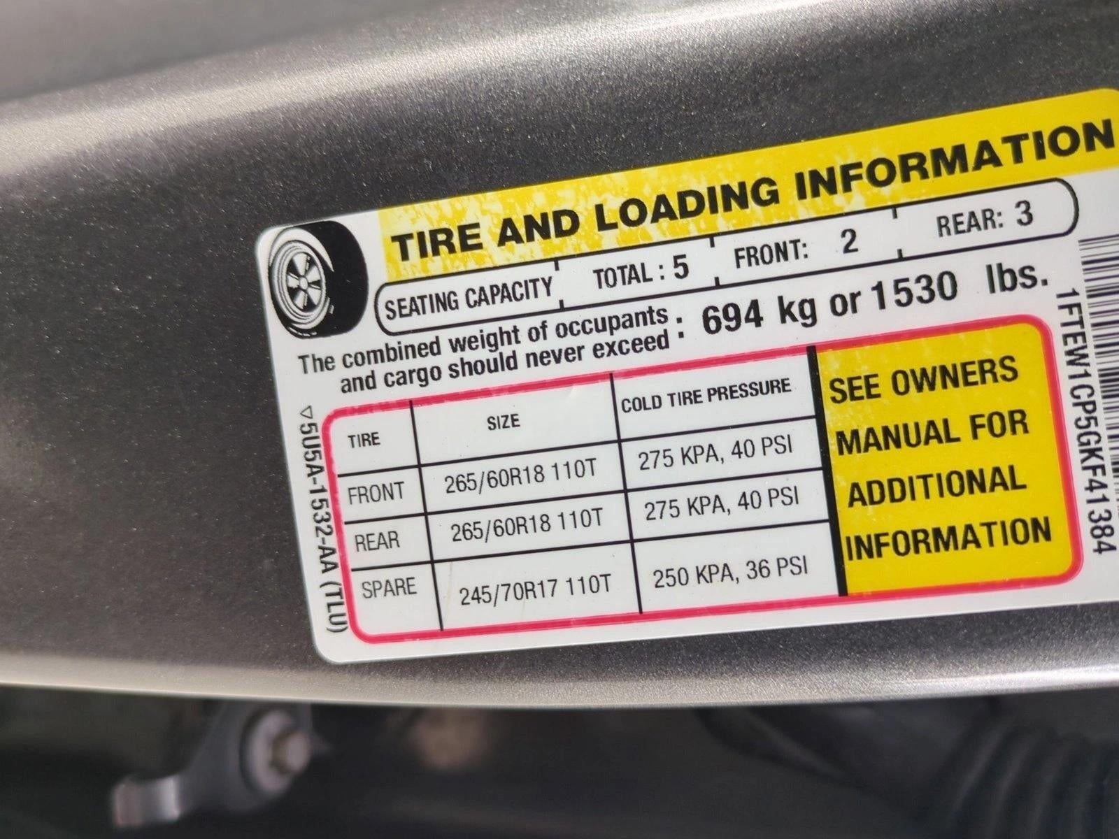 2016 Ford F-150 2WD SuperCrew 5-1/2 Ft Box XLT