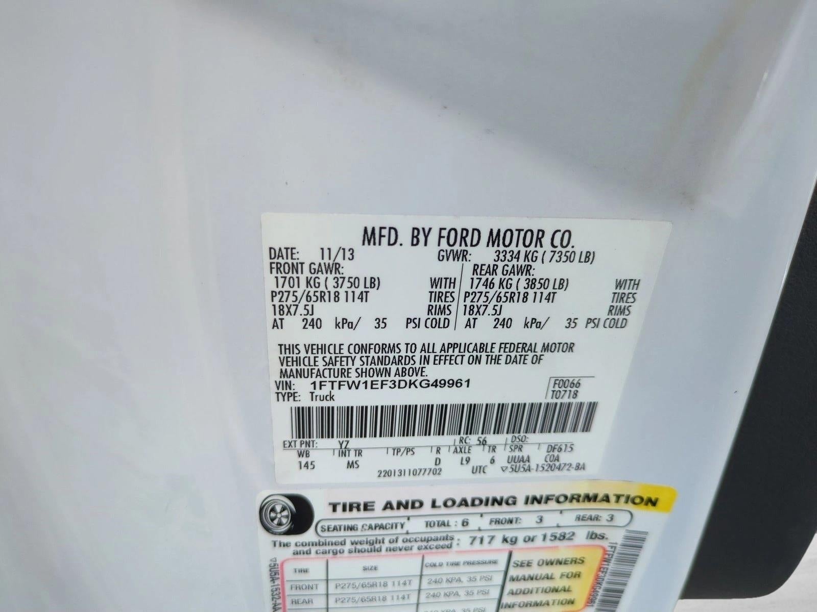 2013 Ford F-150 4WD SuperCrew 5-1/2 Ft Box XLT