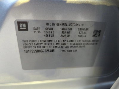 2016 Chevrolet Cruze Limited Sedan 1LT (Automatic)