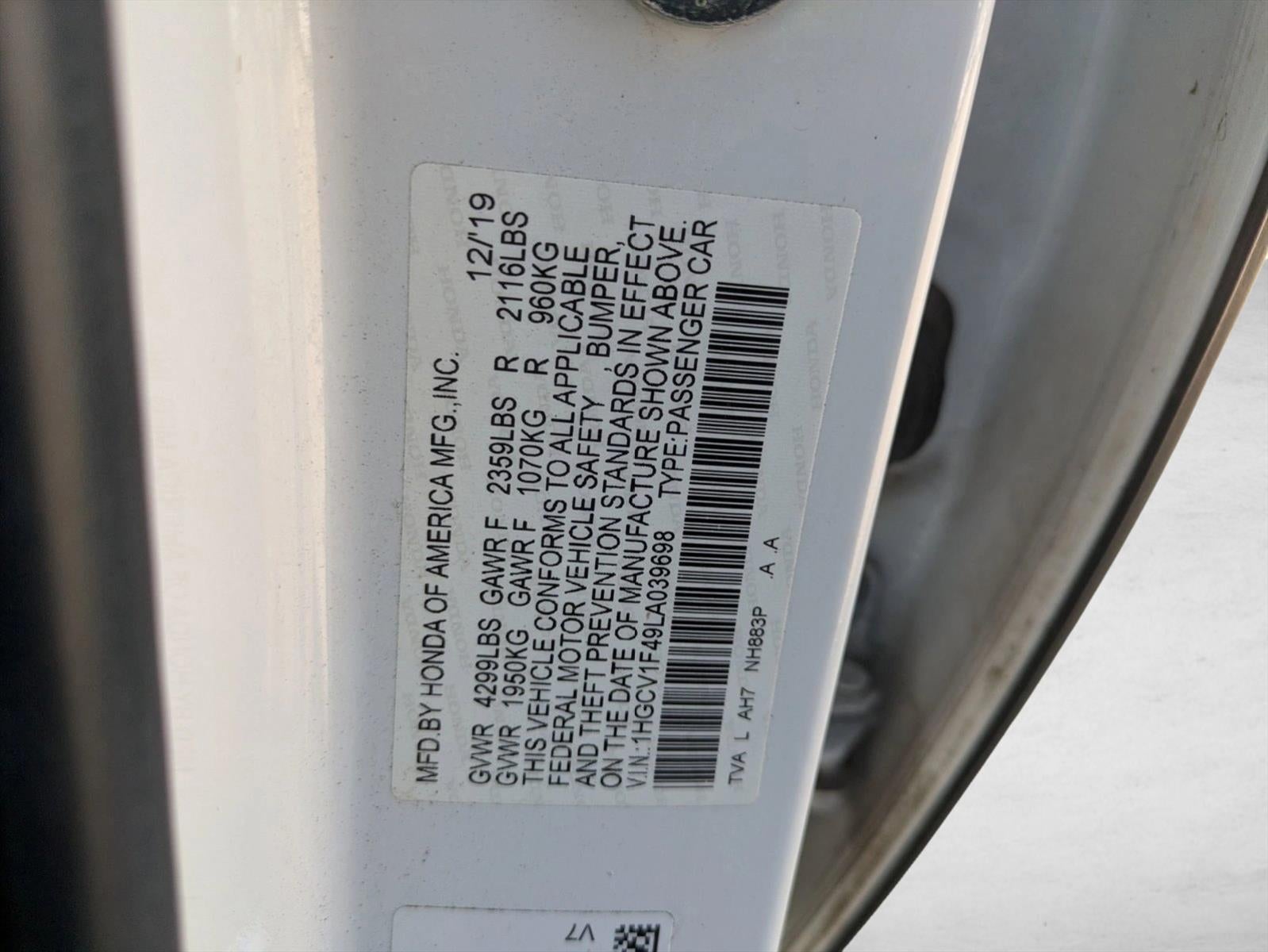 2020 Honda Accord Sedan EX 1.5T CVT