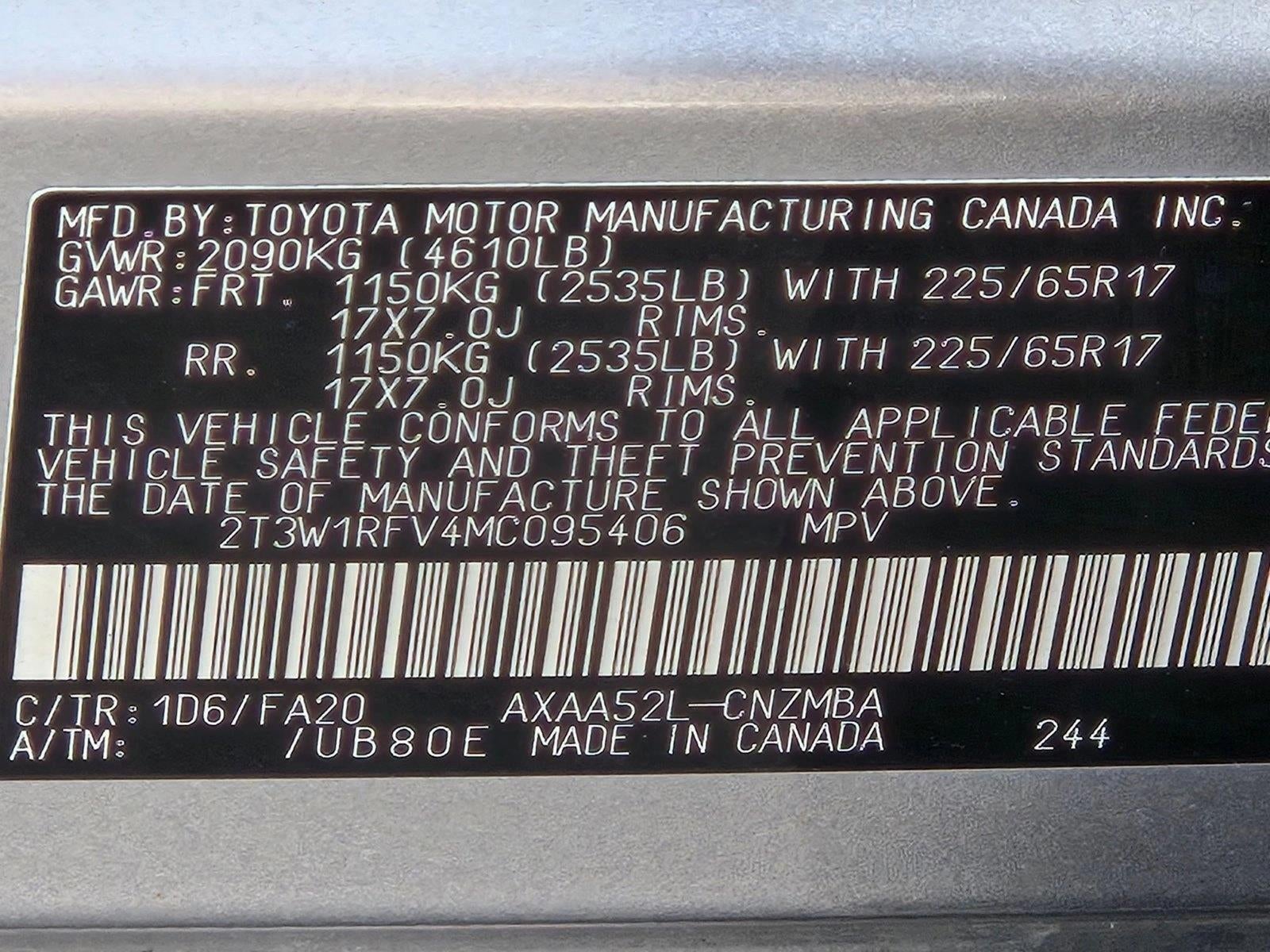 2021 Toyota RAV4 XLE FWD (GS)