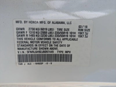 2018 Honda Odyssey Elite Auto