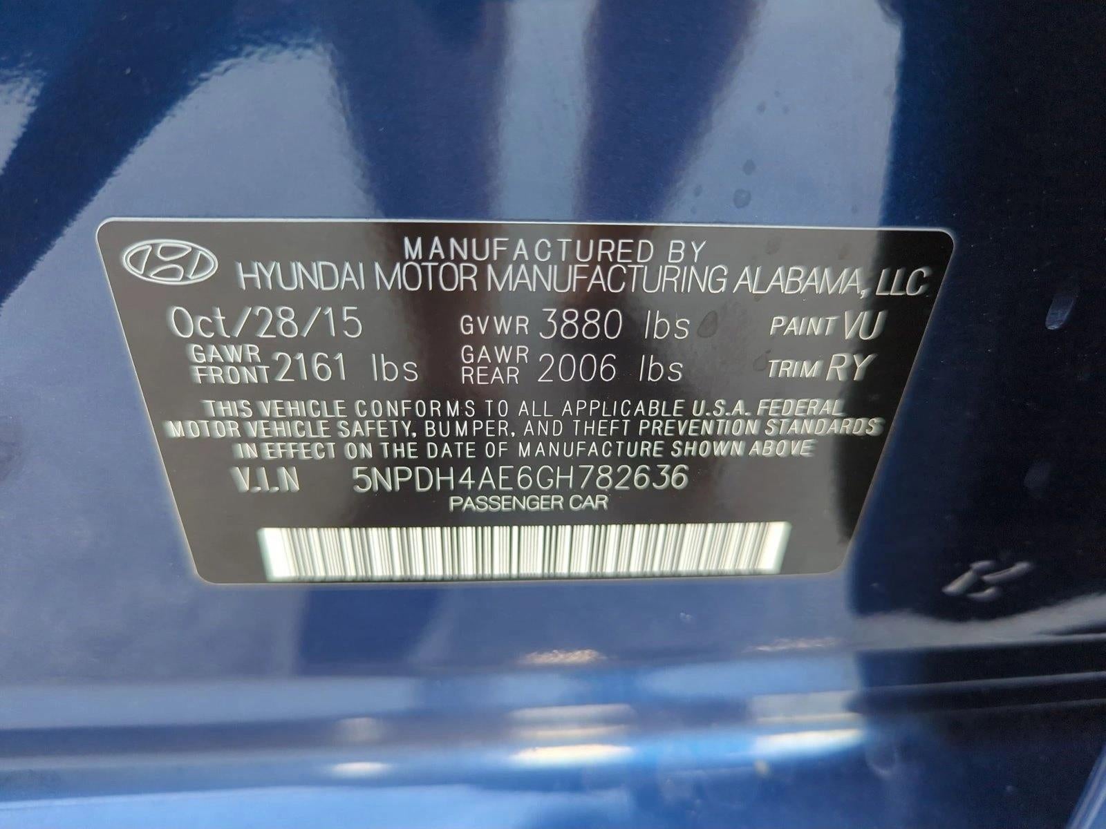 2016 Hyundai ELANTRA 4dr Sdn Auto Value Edition
