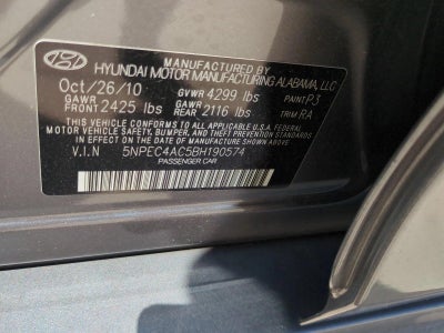 2011 Hyundai SONATA 4dr Sdn 2.4 Auto SE