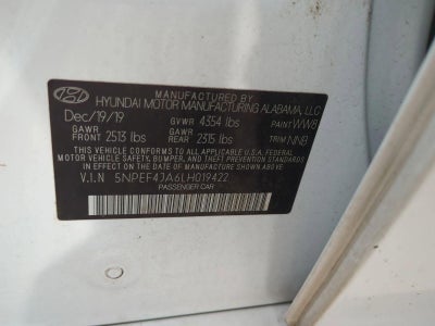 2020 Hyundai SONATA SEL 2.5L