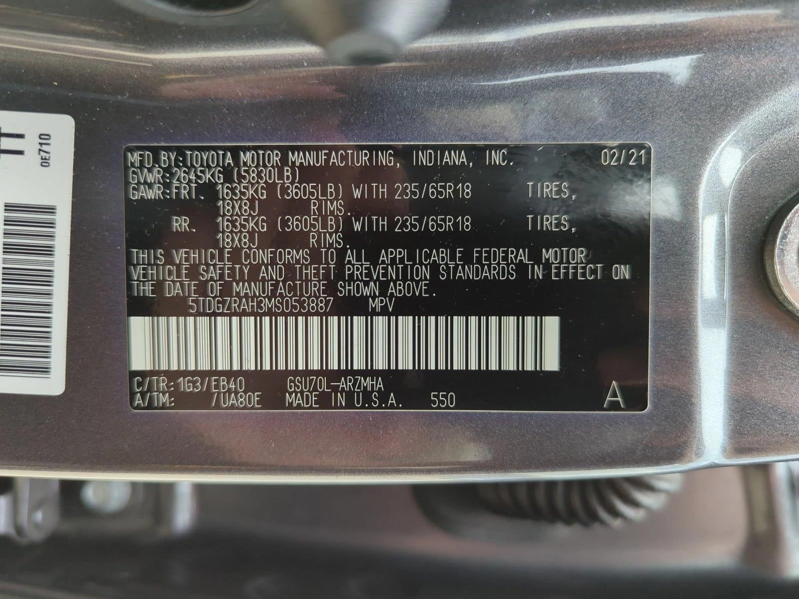 2021 Toyota Highlander XLE FWD (Natl)