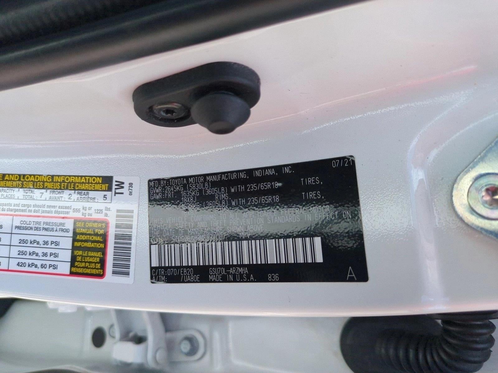 2021 Toyota Highlander XLE FWD (Natl)