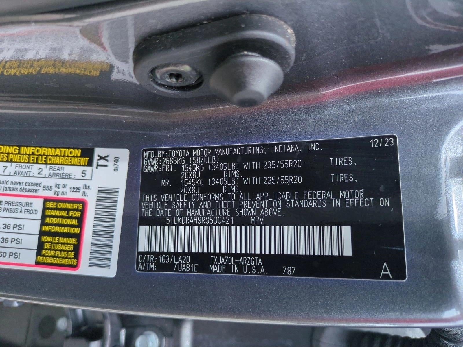 2024 Toyota Highlander Platinum FWD (Natl)