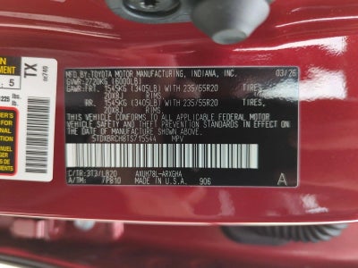 2026 Toyota Highlander Hybrid Limited AWD (Natl)