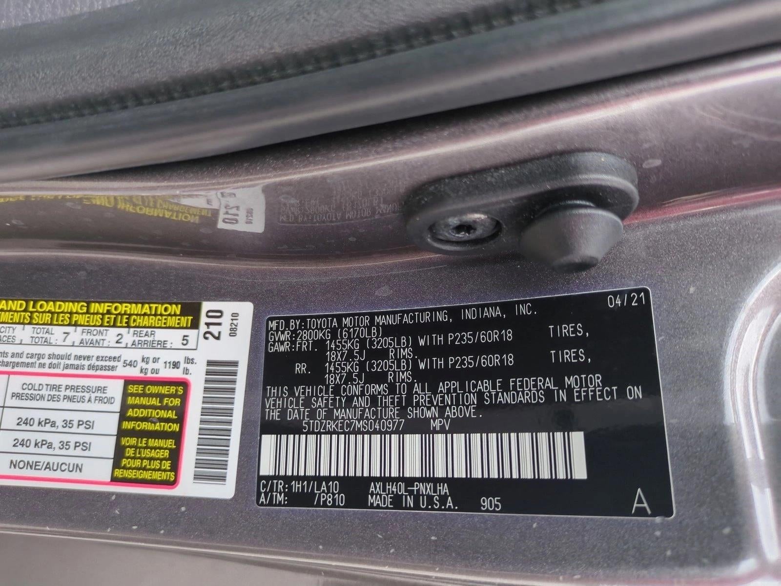 2021 Toyota Sienna Limited FWD 7-Passenger (GS)