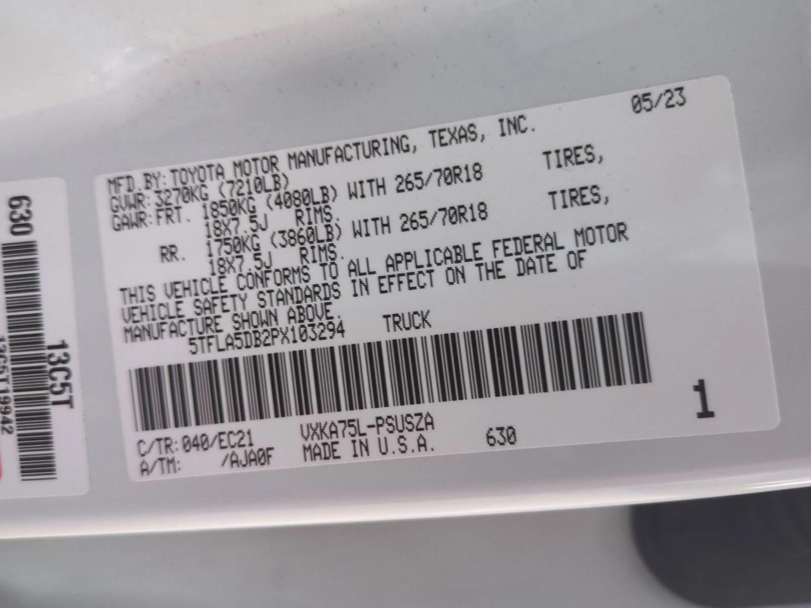 2023 Toyota Tundra 4WD 4WD SR5 CrewMax 5.5' Bed (SE)