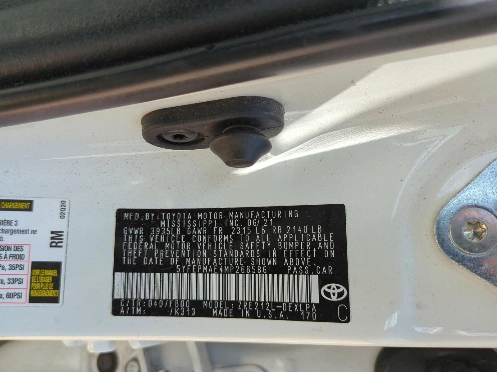 2021 Toyota Corolla LE CVT (Natl)