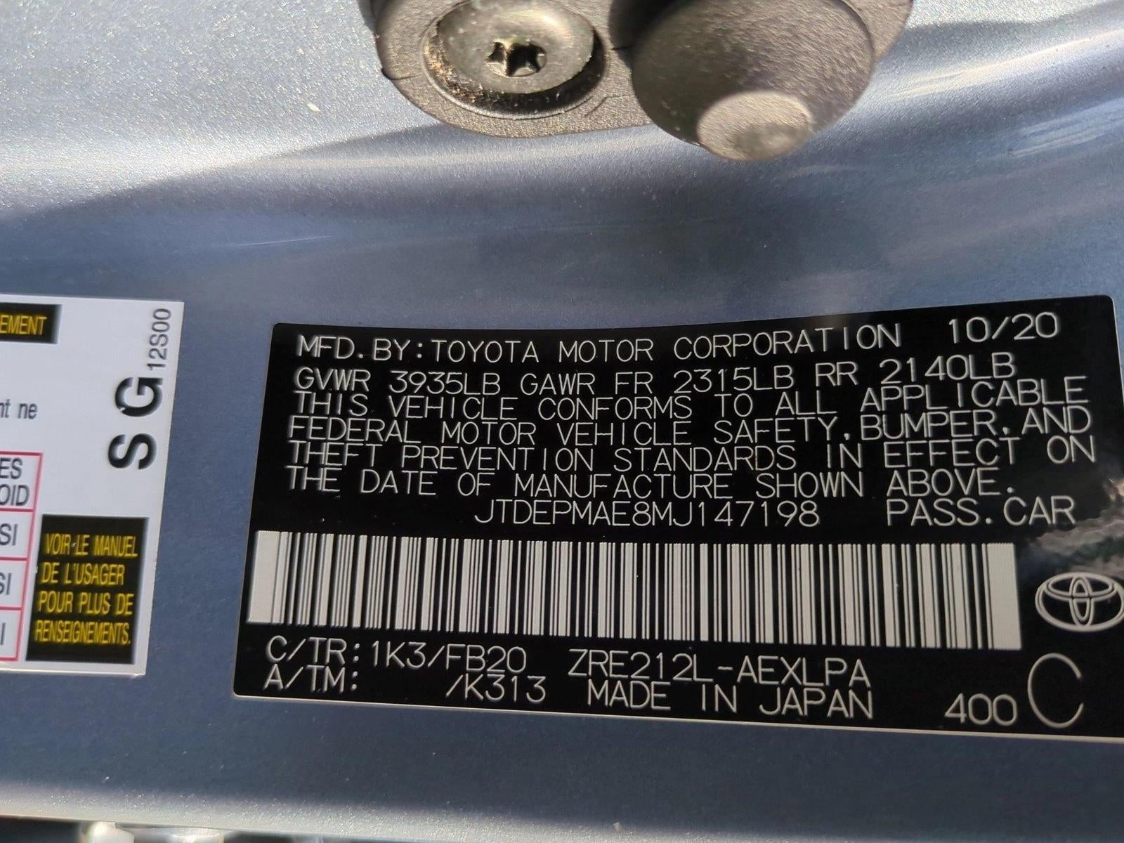2021 Toyota Corolla LE CVT (Natl)