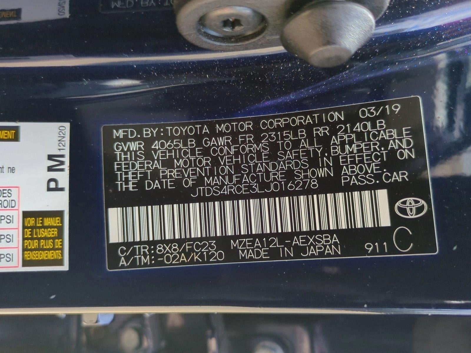 2020 Toyota Corolla SE CVT (Natl)