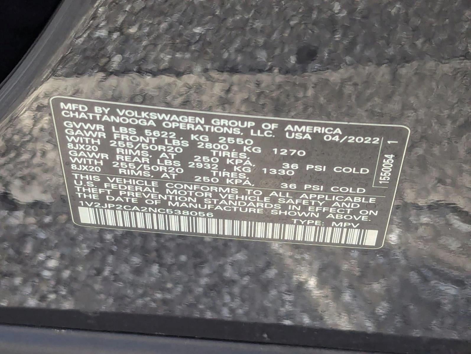 2022 Volkswagen Atlas 2.0T SE w/Technology FWD