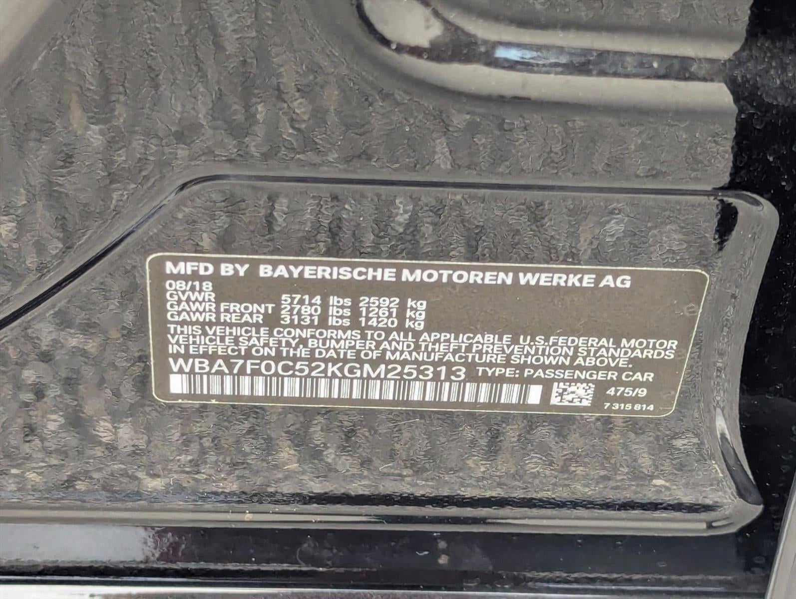 2019 BMW 750i Sedan