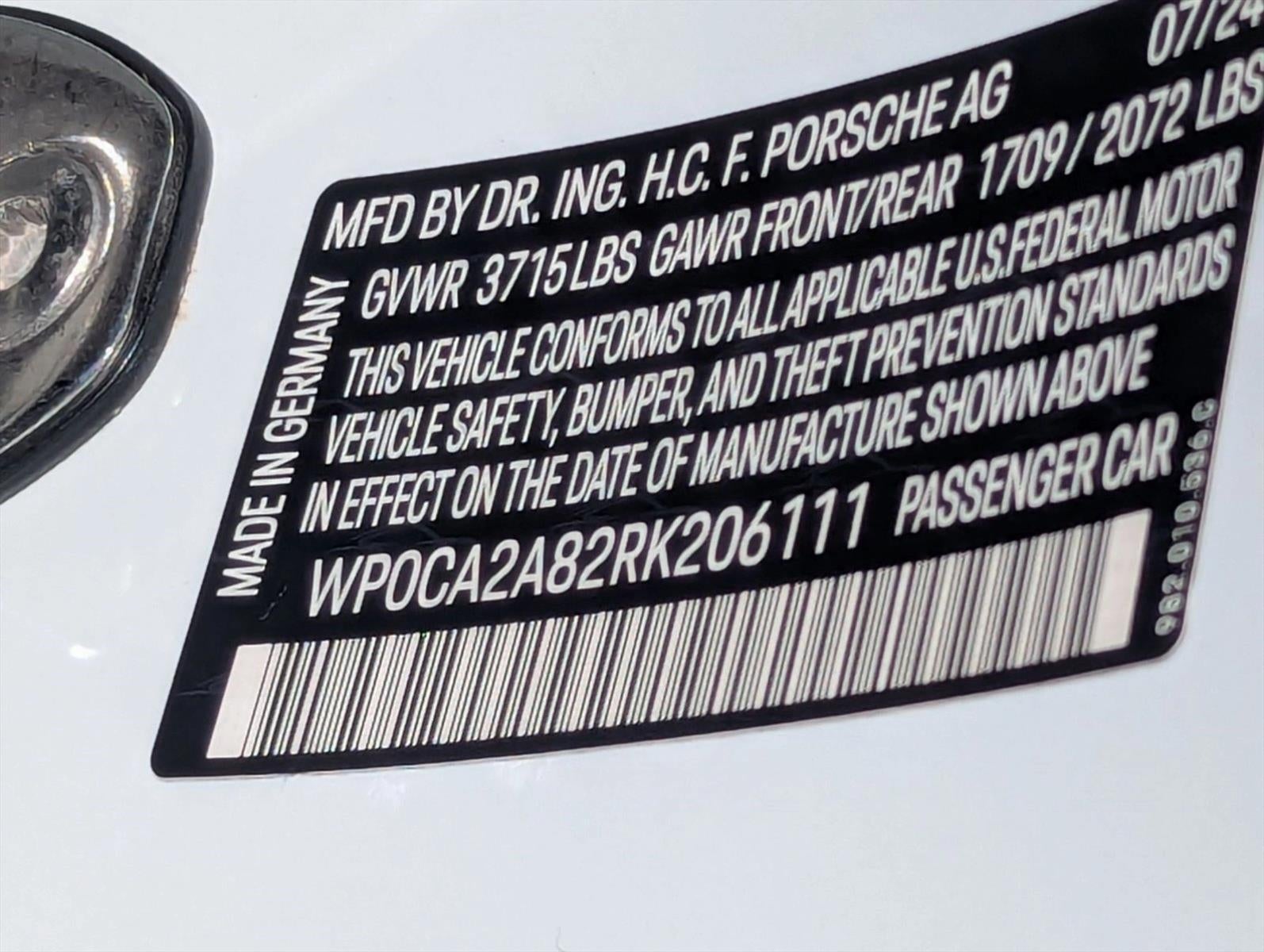 2024 Porsche 718 Boxster Roadster