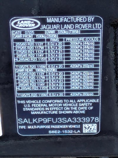 2025 Land Rover Range Rover P400 SE SWB