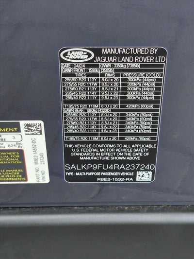 2024 Land Rover Range Rover P400 SE SWB