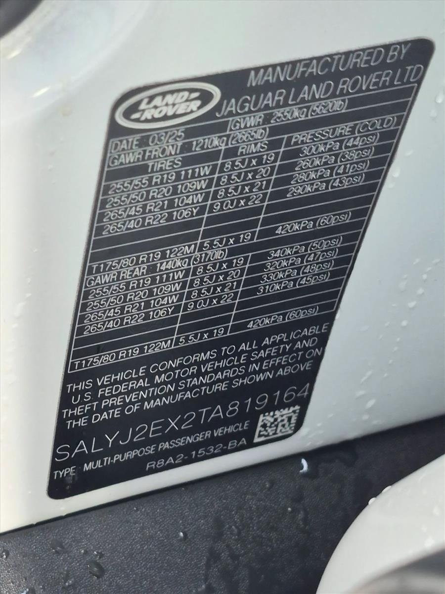 2026 Land Rover Range Rover Velar P250 S