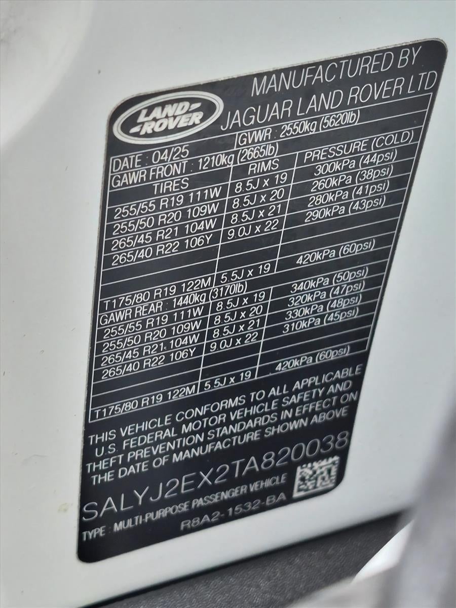 2026 Land Rover Range Rover Velar P250 S