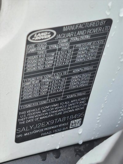 2026 Land Rover Range Rover Velar P250 S