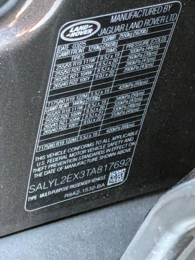 2026 Land Rover Range Rover Velar P250 Dynamic SE *Ltd Avail*