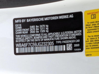 2018 BMW 650i xDrive Convertible