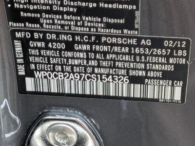 2012 Porsche 911 2dr Cabriolet 991 Carrera S