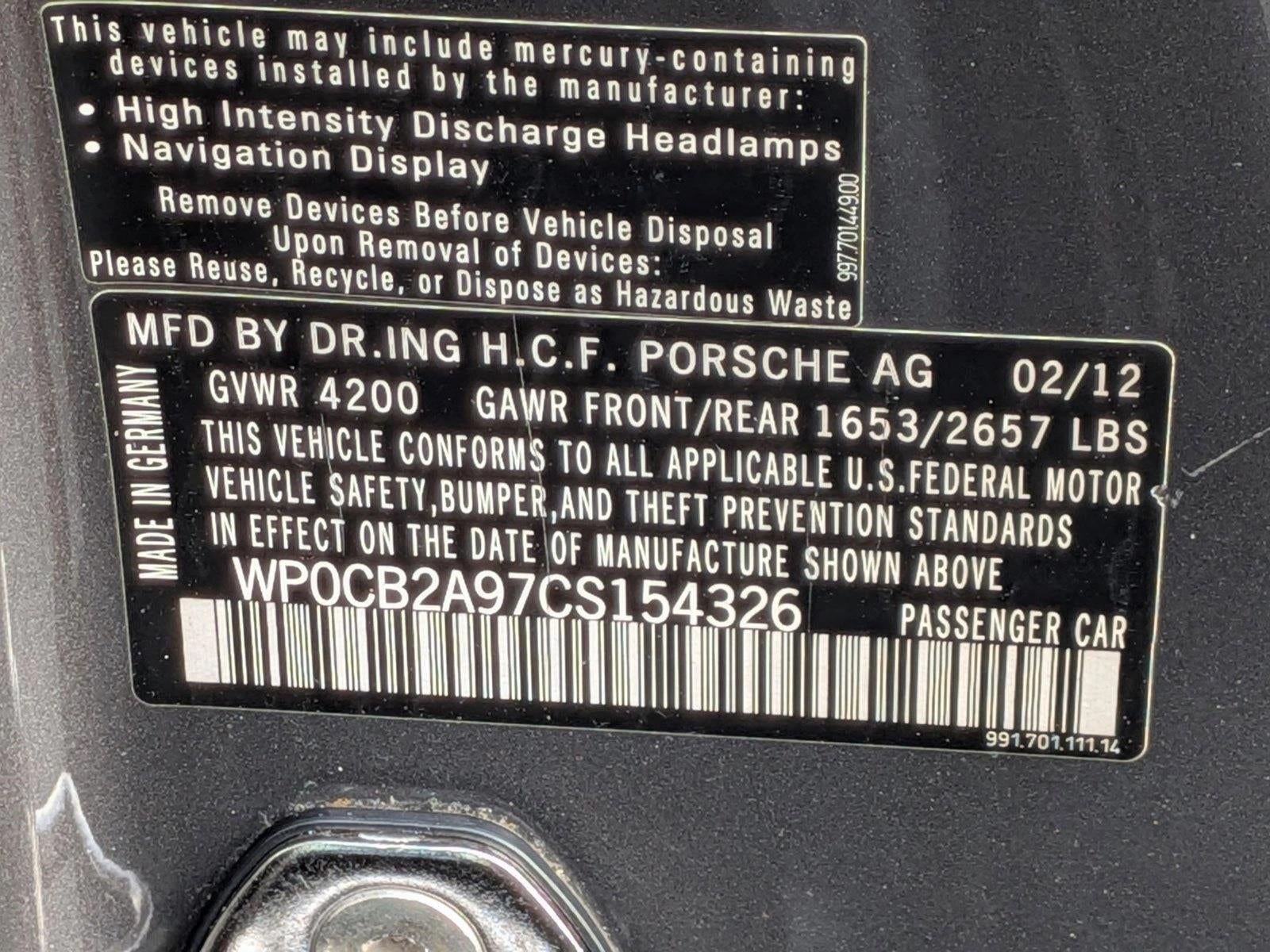 2012 Porsche 911 2dr Cabriolet 991 Carrera S