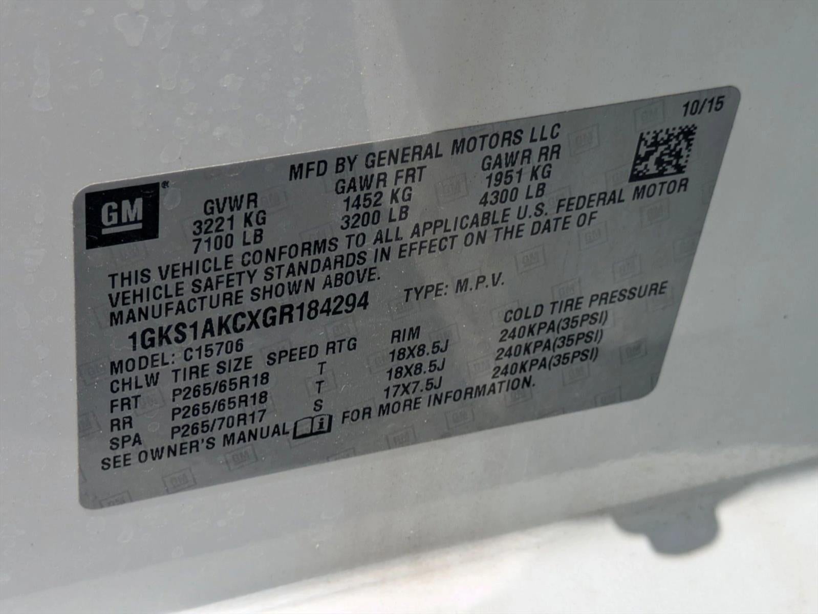 2016 GMC Yukon 2WD 4dr SLE