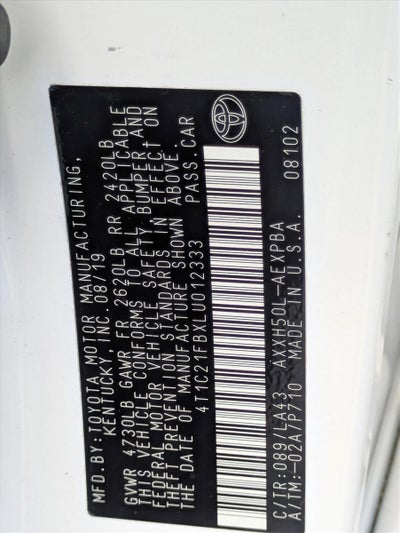 2020 Toyota Avalon Hybrid Limited (Natl)