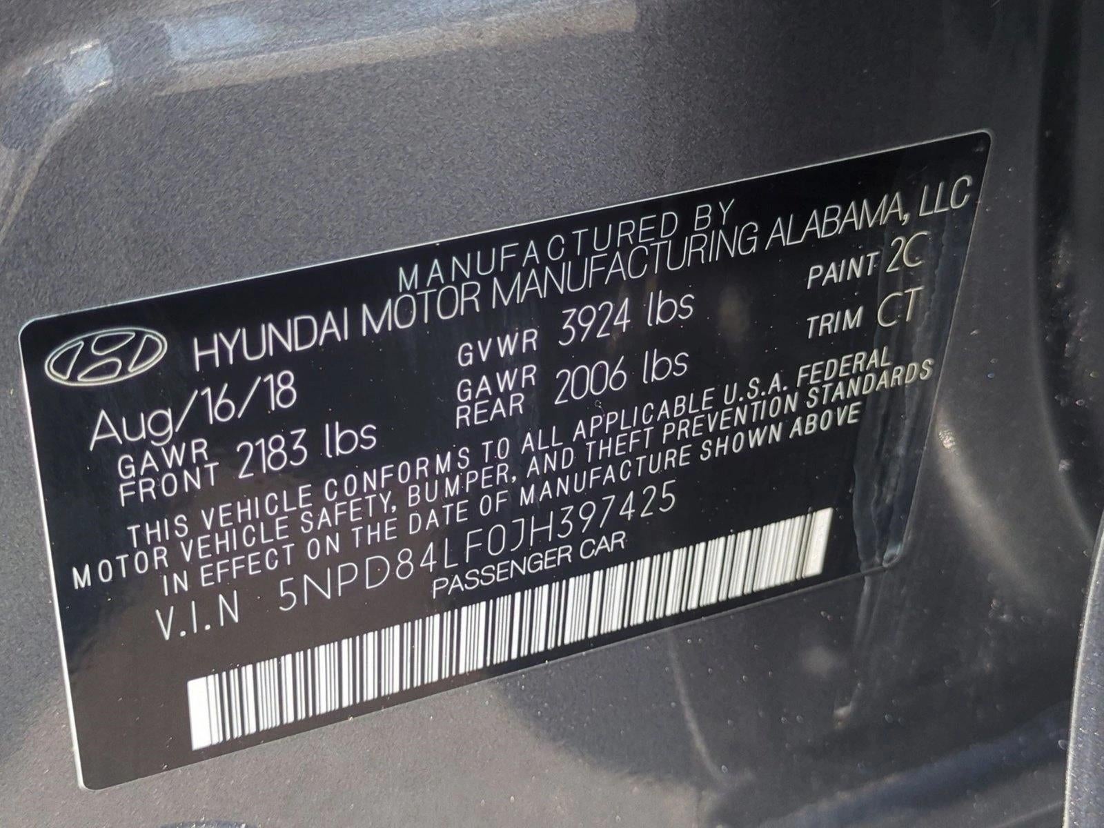 2018 Hyundai ELANTRA SEL 2.0L Auto