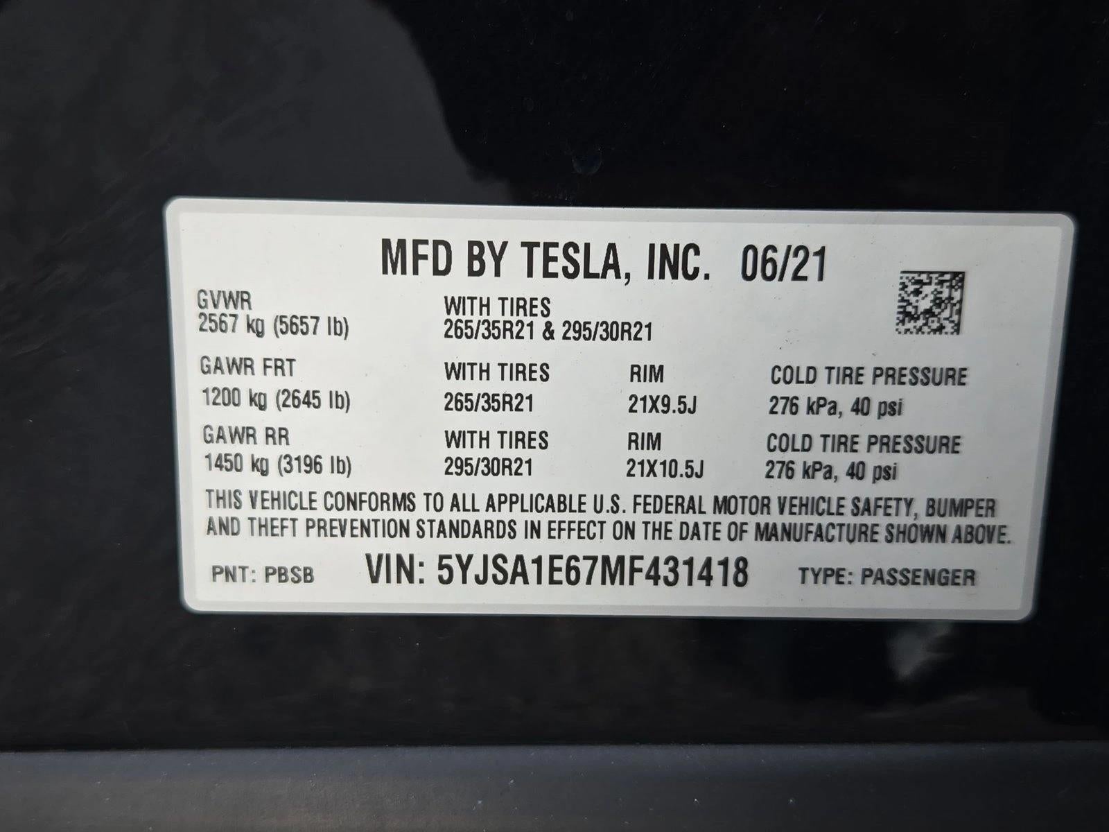 2021 Tesla Model S Plaid AWD