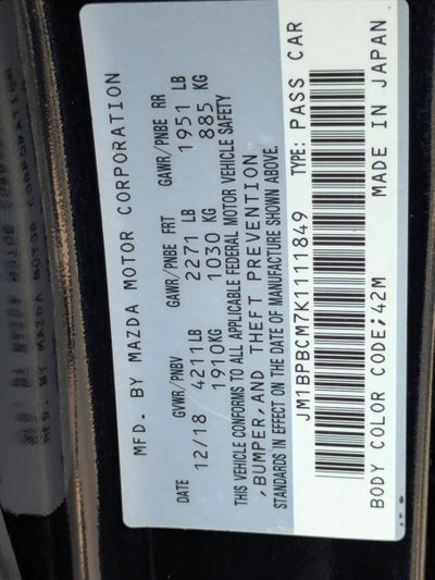 2019 Mazda Mazda3 Sedan AWD w/Preferred Pkg