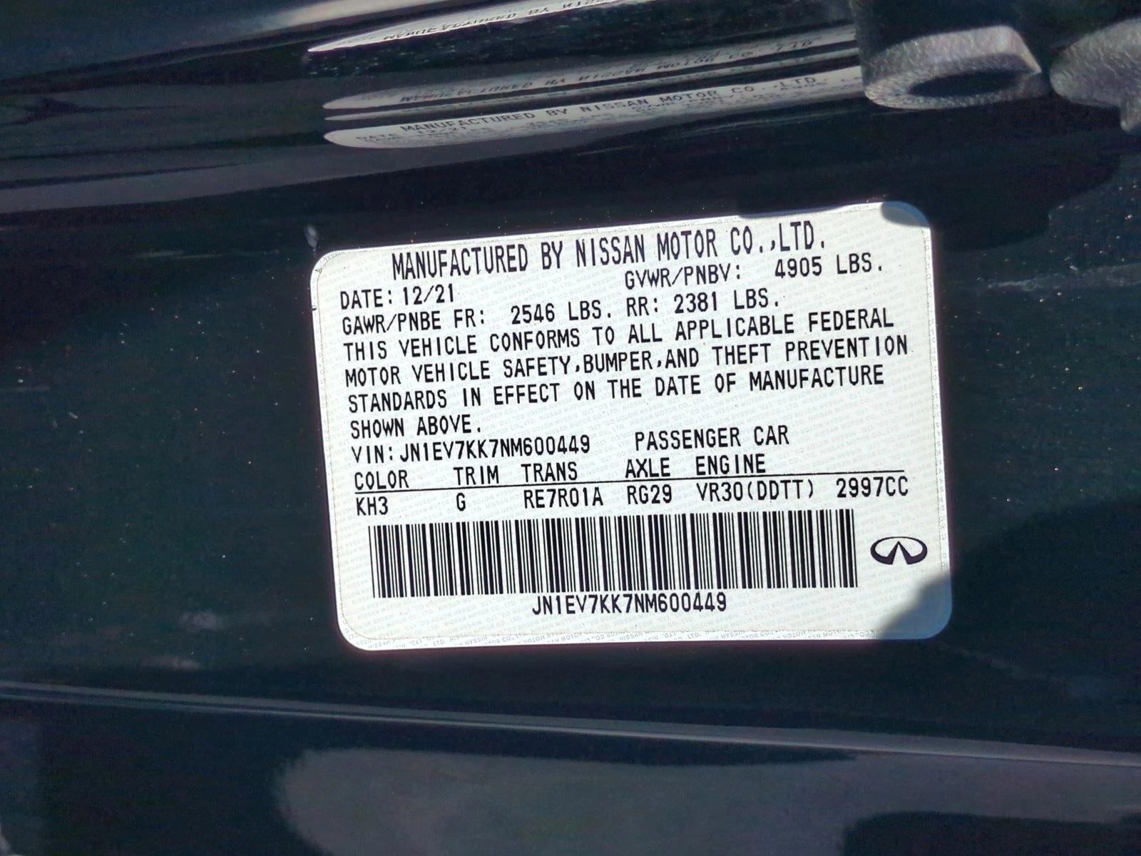 2022 INFINITI Q60 LUXE RWD