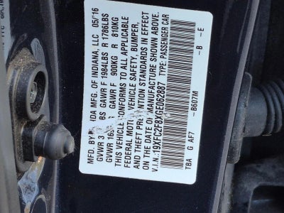 2016 Honda Civic Sedan EX CVT with Honda Sensing
