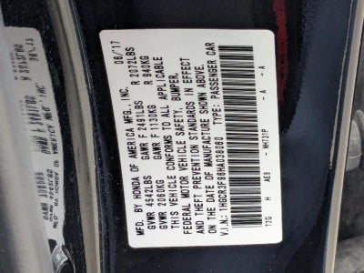 2017 Honda Accord Sedan Touring Automatic